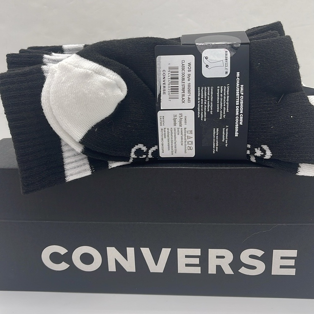 CONVERSE WMNS 3 pairs set HALF CUSHION CREW SOCKS 
NWT sizes: W4-10 - Picture 6 of 16